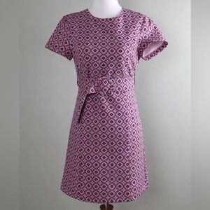 Zara Retro Mod Floral Blogger 70’s Style Fave A-line Open Back Mini Dress  Small